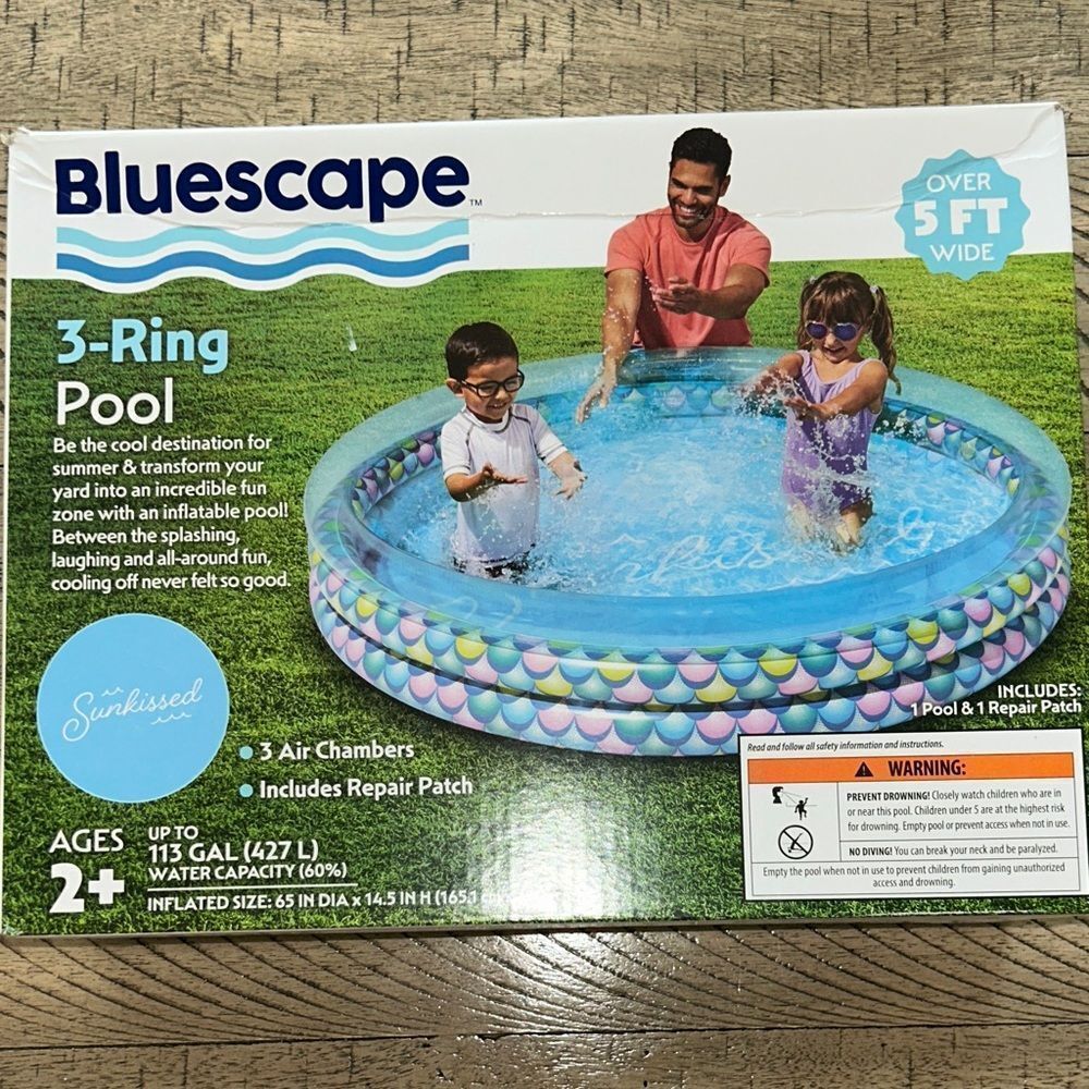 Sun 🌞 kissed 👄 3 Ring Pool Over 5 Feet 👣 Wide! Cool 🆒 Off! 🏖️ 👙